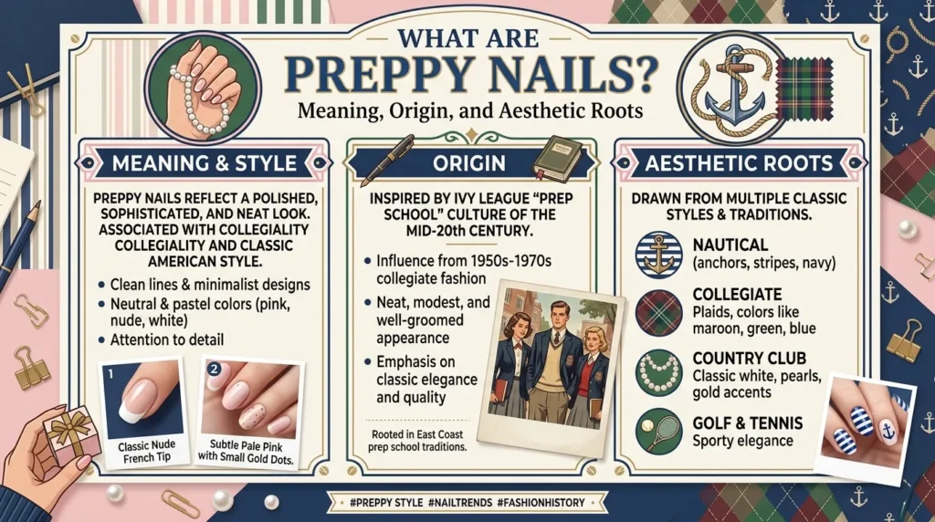 Preppy Nail Designs & Inspo: 40 Ideas for Cute Preppy Nails