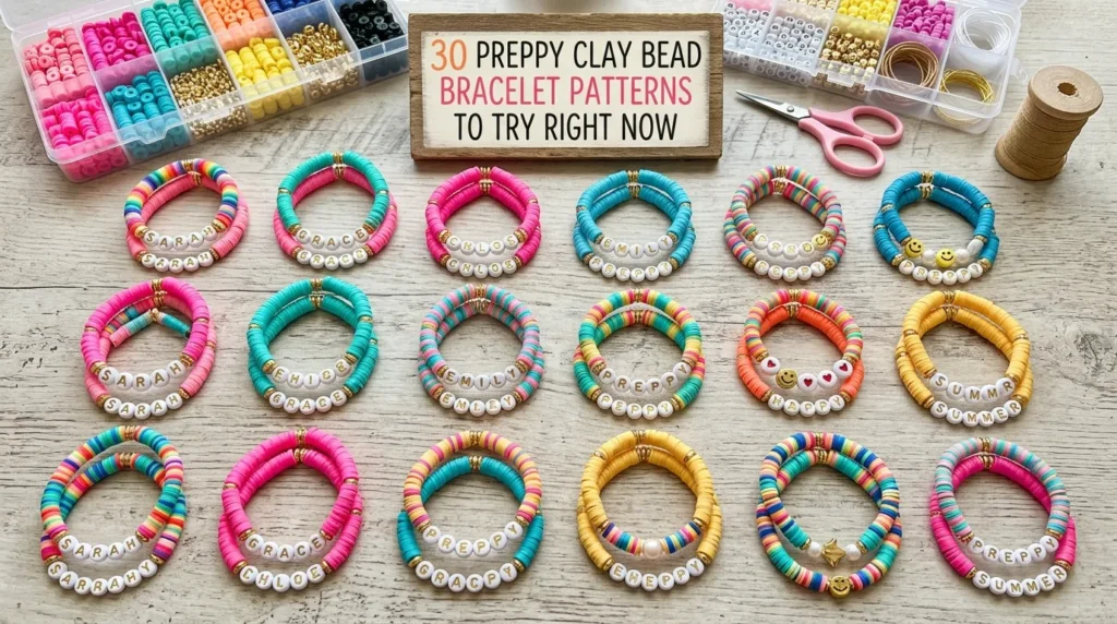 Preppy Clay Bead Bracelet Ideas: 30 Patterns to Make Right Now