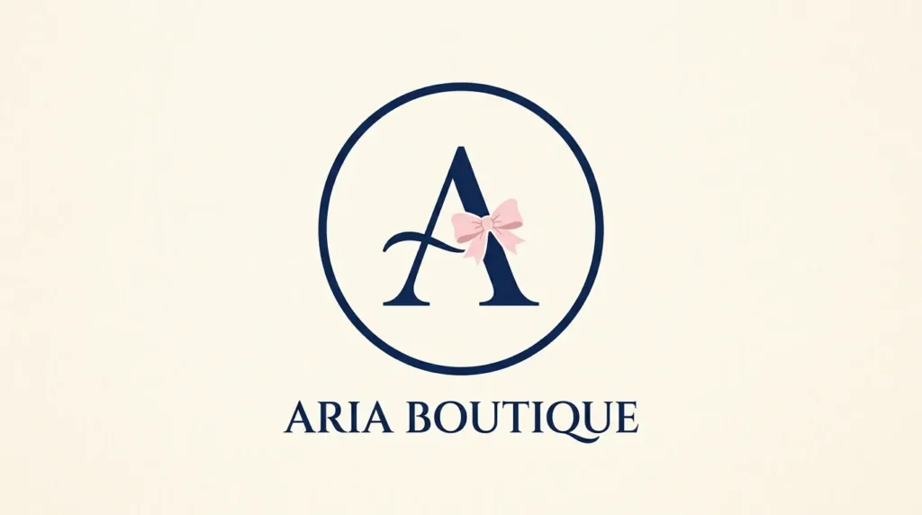 Preppy roblox logo design with monogram and bow detail