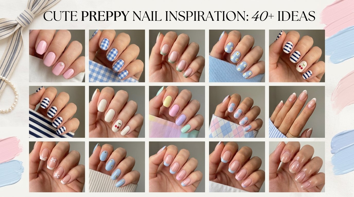 Preppy Nail Designs & Inspo: 40 Ideas for Cute Preppy Nails