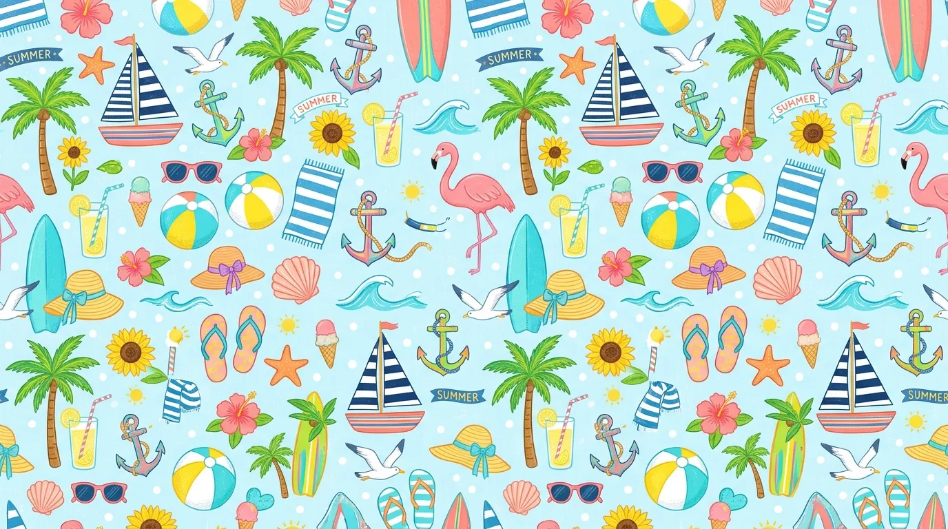 Preppy Summer Wallpaper: Bright & Cheerful Backgrounds for Summer