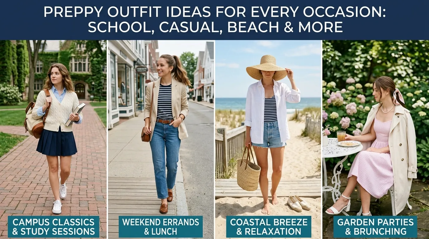 Preppy Outfit Ideas for Every Occasion: School, Casual, Beach & More