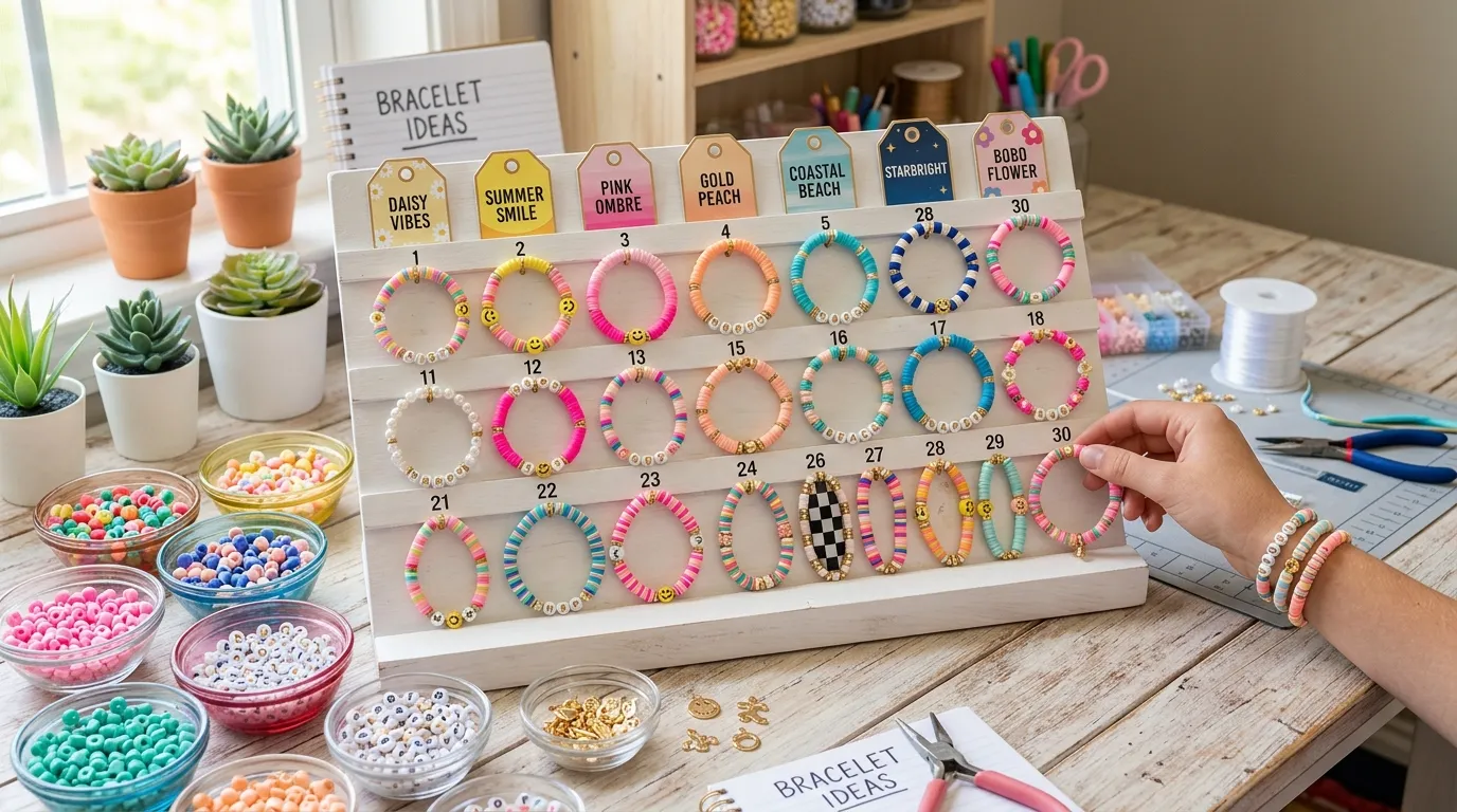 Preppy Clay Bead Bracelet Ideas: 30 Patterns to Make Right Now