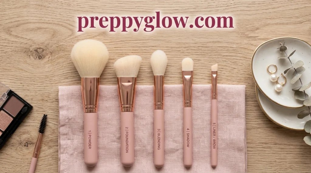 essential makeup brush kit for beginners labeled