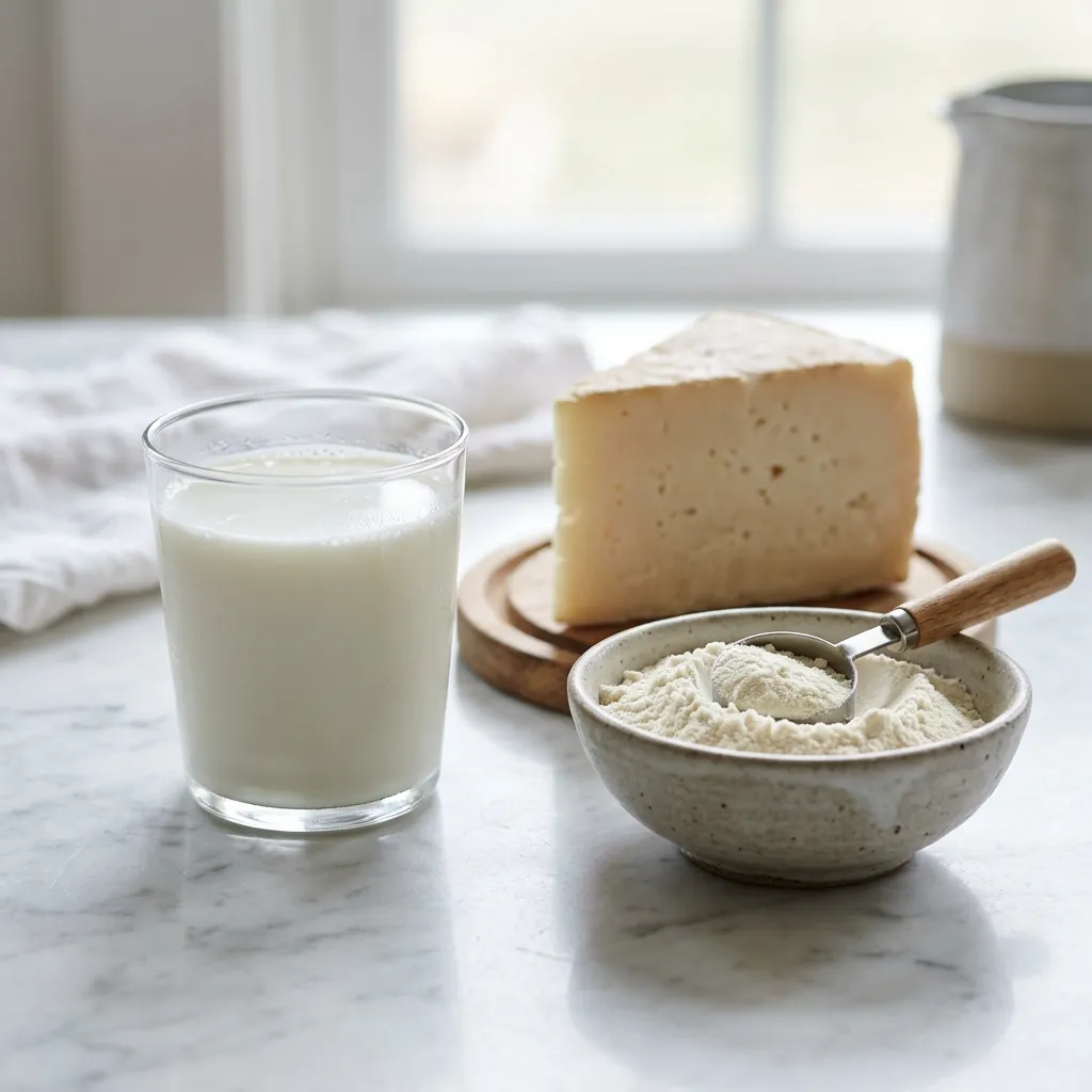 glass of milk and cheese representing does dairy cause acne research