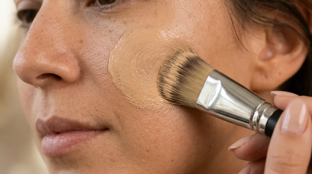 How to use a foundation brush for beginners step by step