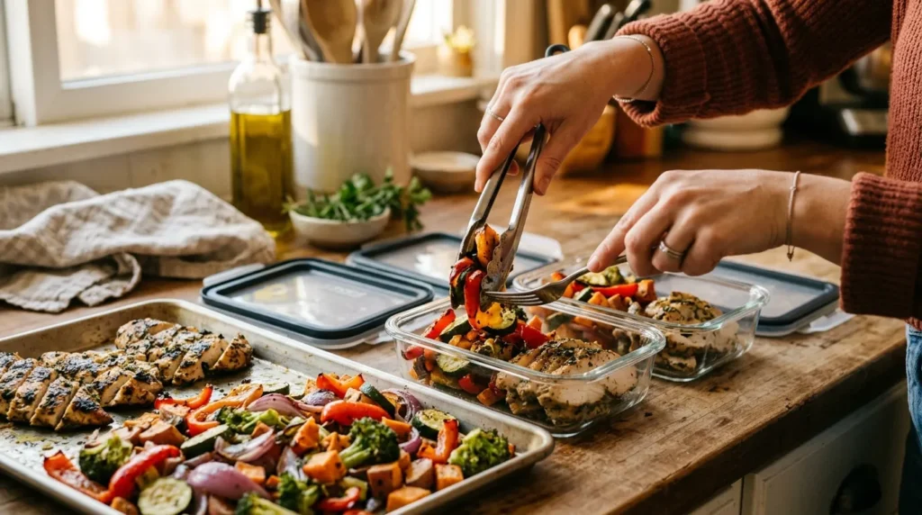 Meal prep containers for weekly skin-friendly meal planning