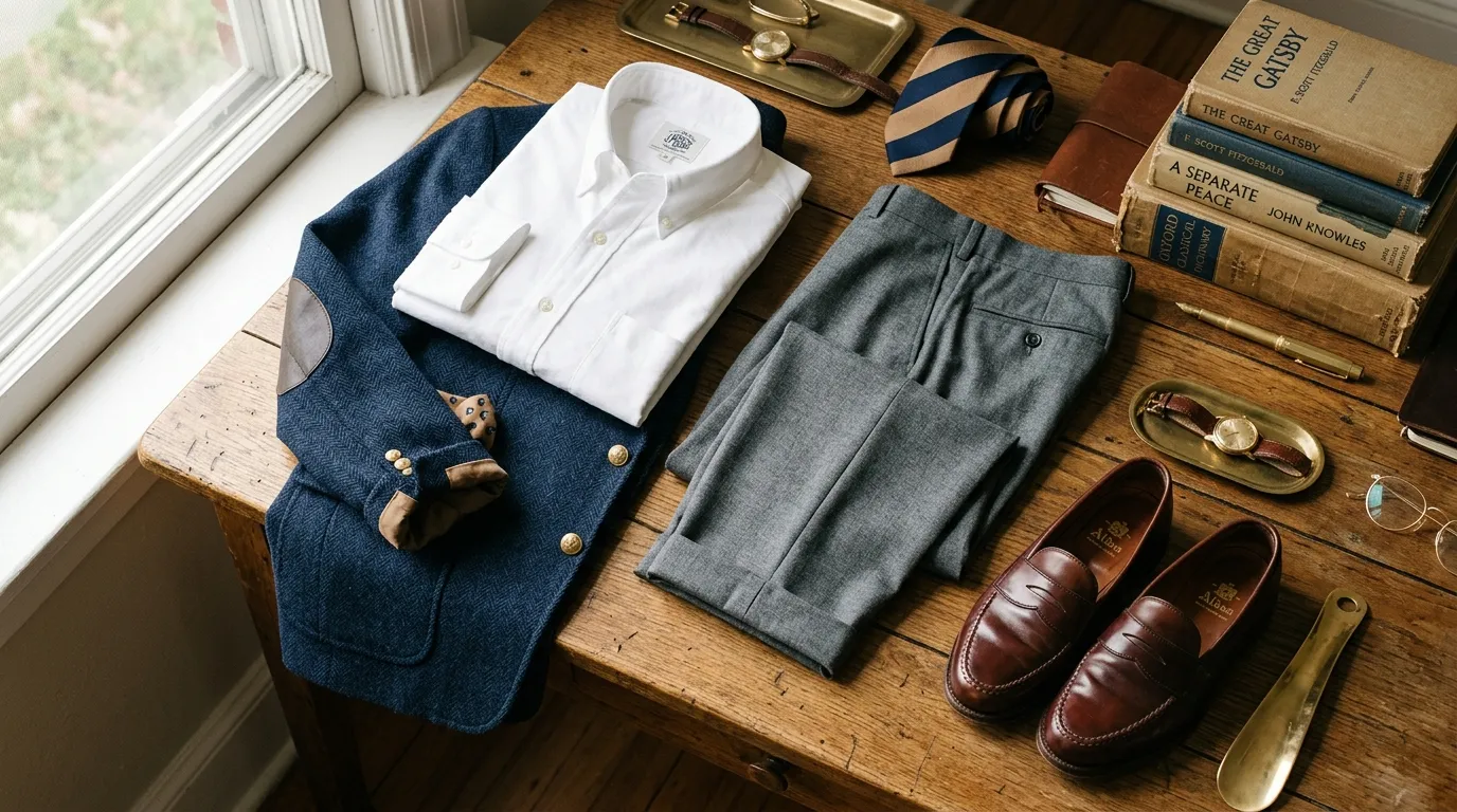 Ivy League aesthetic 2026 outfit inspired by 1950s campus fashion