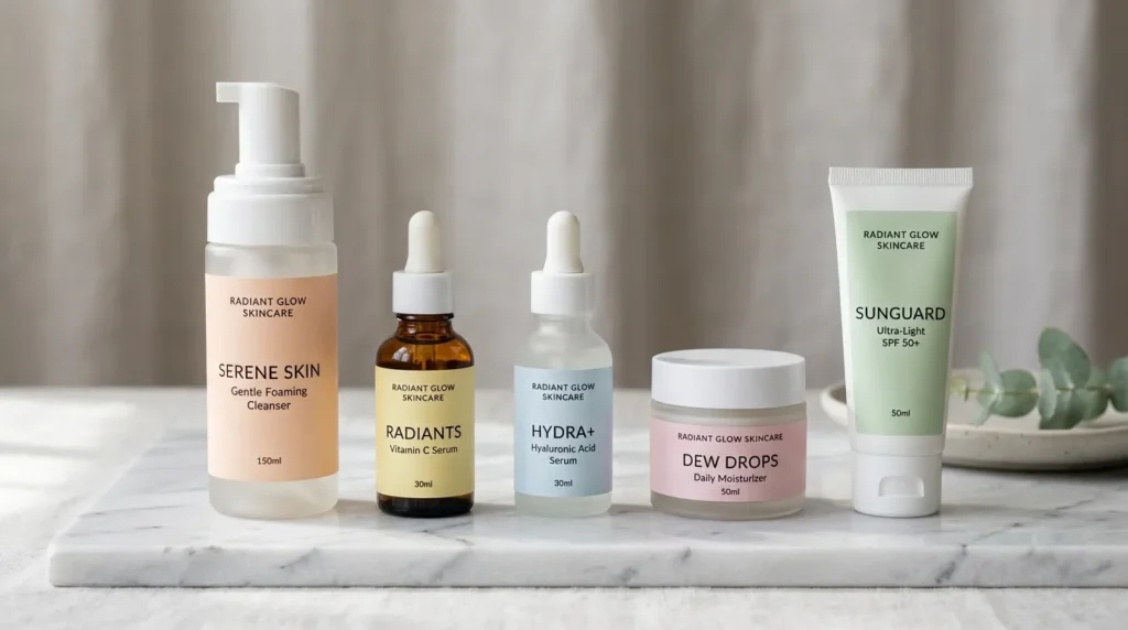 Morning skincare routine steps cleanser to sunscreen